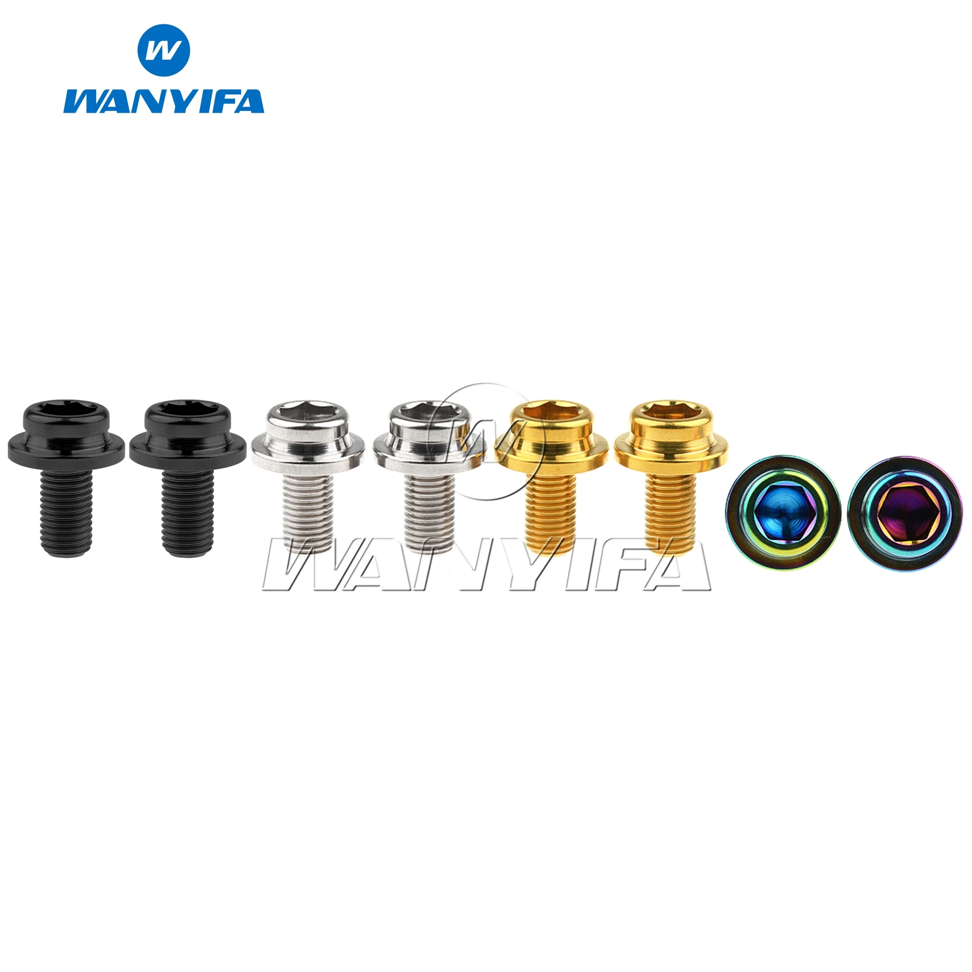 Wanyifa Titanium Bolt M8x15mm 1.0mm Pitch Square Hole Screw for Bicycle Chain Wheel Bottom Bracket Crank Fixed Screw 2 Sets