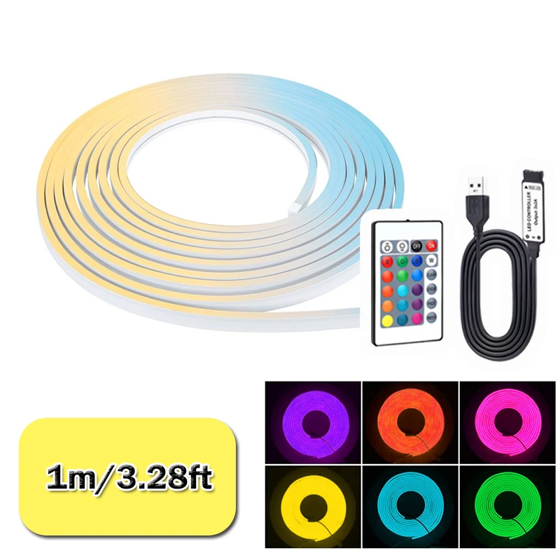 USB LED-neonlichtslingers, RGB led-stripverlichting met afstandsbediening, kleur veranderende flexibele led-lichtstrip, gaming 5V neonlichten
