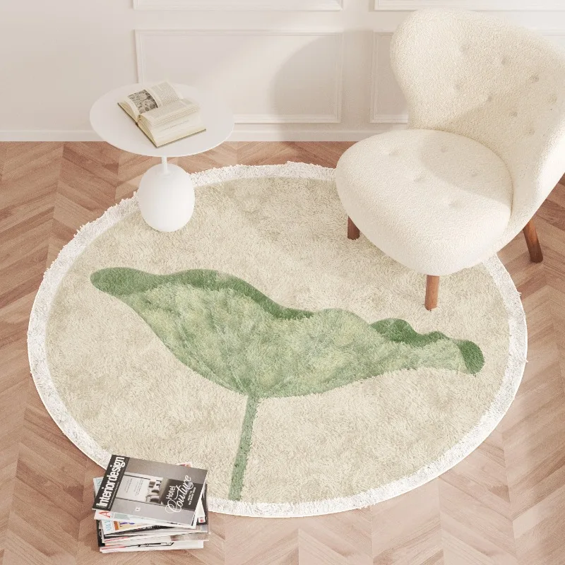Cute Cartoon Plant Imitation Cashmere Washed Back Carpet Living Room Ins Dressing Chair Bedroom Carpet Home Decoration
