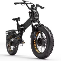 2026 Bicicleta eléctrica plegable de doble Motor, bici de montaña de 2000W, batería extraíble de 48V y 20Ah, 7 velocidades