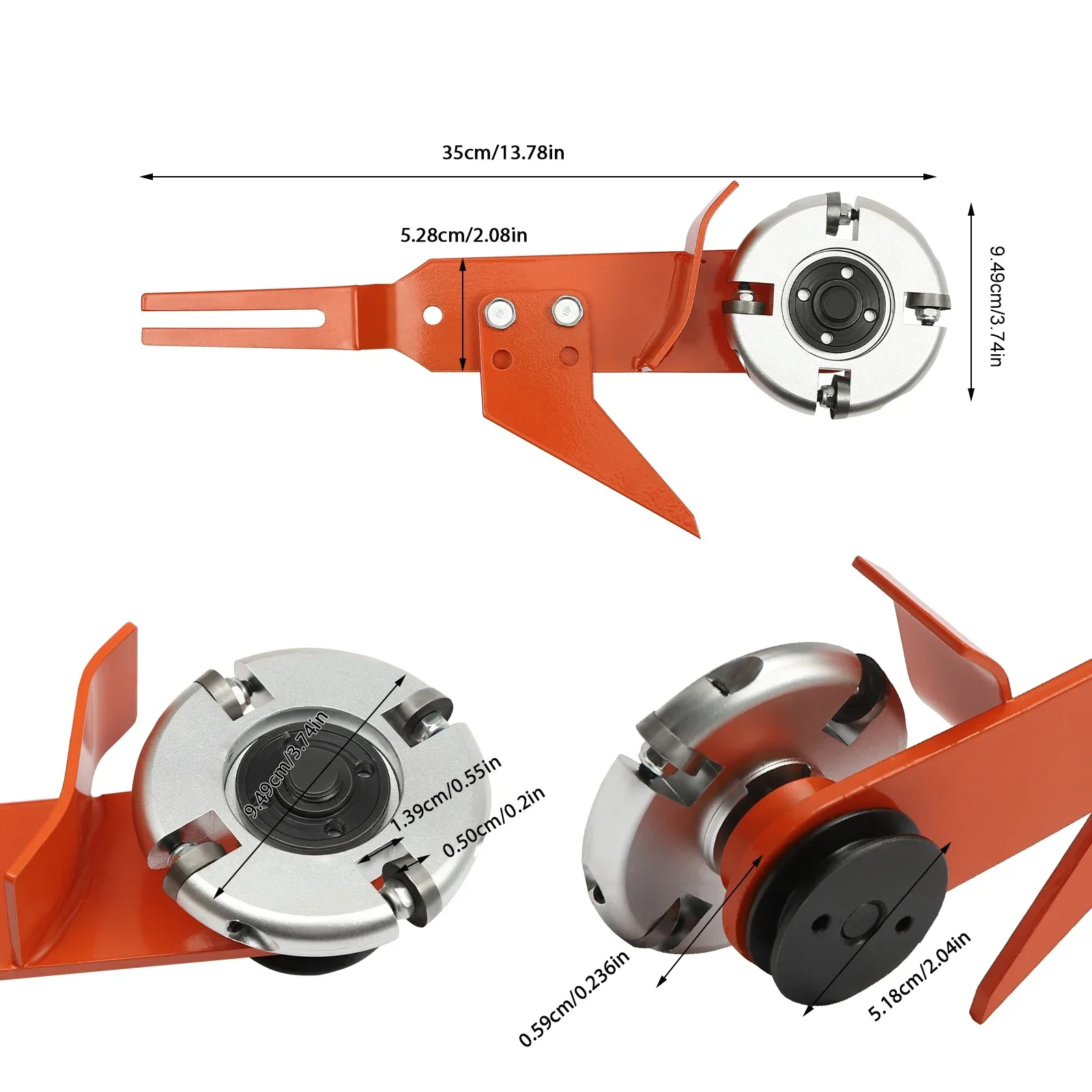 Fixation de moulin à découper pour tronçonneuse, rapport de poulie 3:2 9.49cm, éplucheur de bûches, outil d'ébavurage du bois en aluminium et en acier pour tronçonneuses Husqvarna