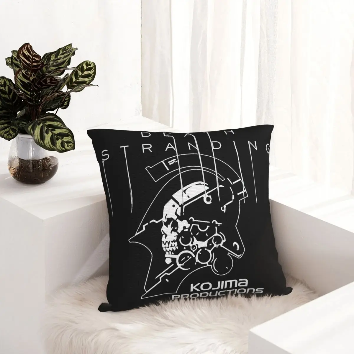 Death Stranding Skull Game Square Pillowcase Cushion Cover Pillow Case Throw Pillow Cover for Home Bedroom Car