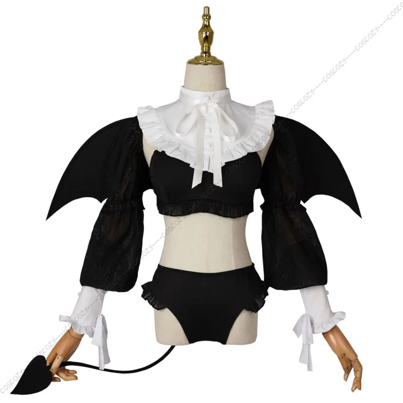 อะนิเมะ My Dress-up Darling Marin Kitagawa rizu Kyun ชุดคอสเพลย์ผู้หญิงชุดชั้นในเซ็กซี่หมวกวิกผมมีปีกสำหรับใส่ในวันฮาโลวีน