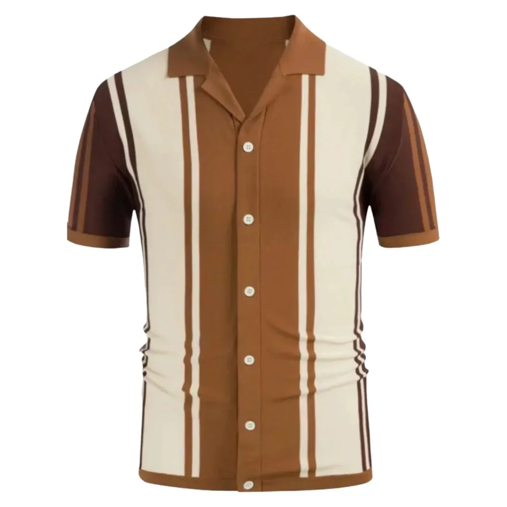 

European and American popular new fashion men's summer comfortable short sleeved shirt casual button up top with 10 colors