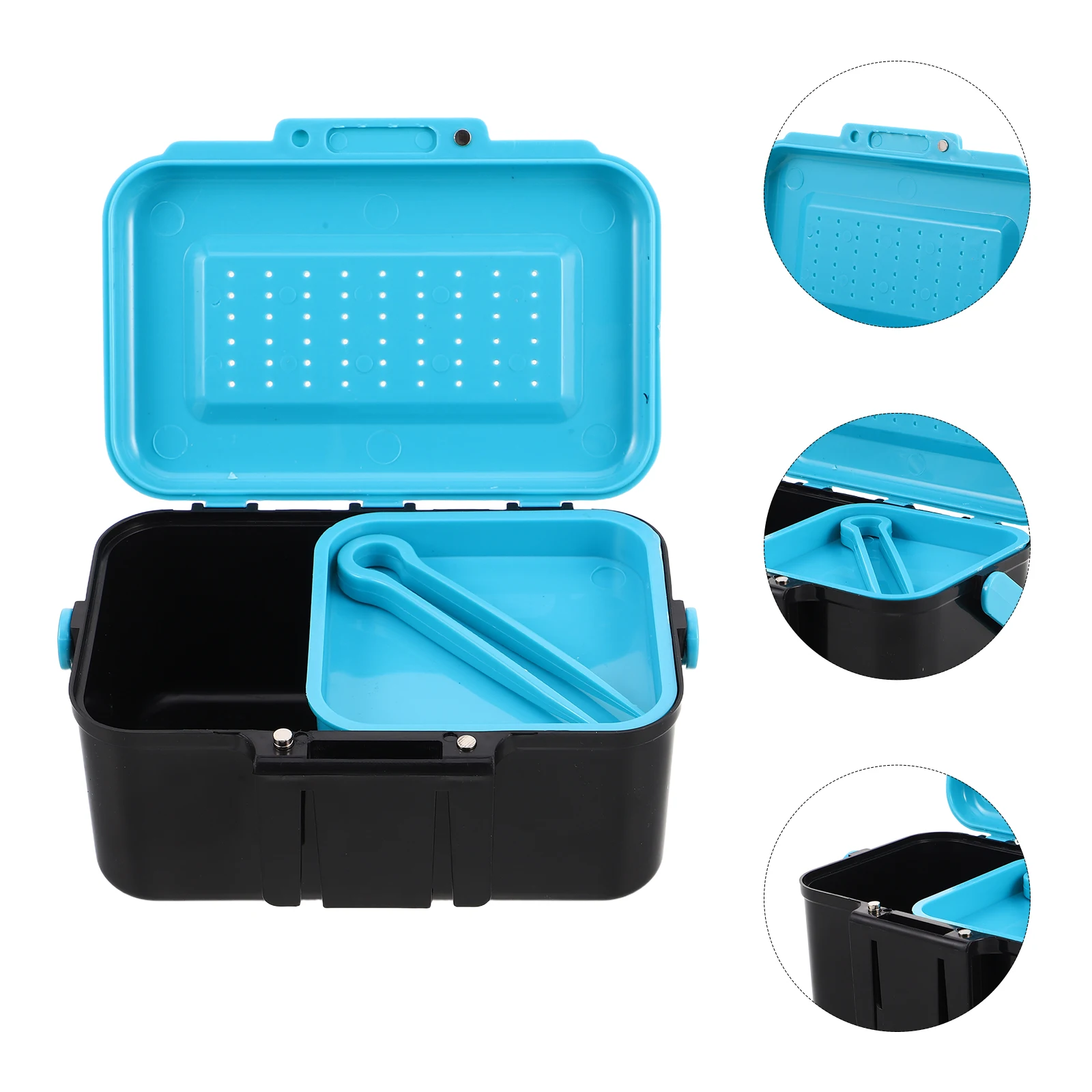 

1pc Multifunctional Box Gear Storage Portable Worm Clip Red Worms Accessories Durable Abs Lightweight Tackle Organizer Holder