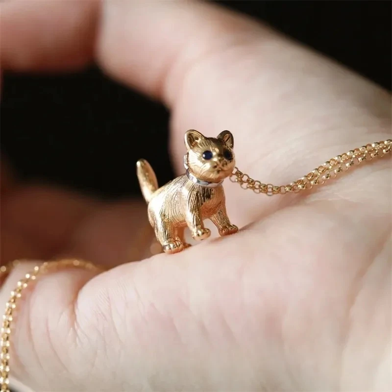 

Soft and Cute Healing for Your Bad Mood Small Cat Necklace Niche and High-end Personalized and Agile Simple Cute CollarboneChain