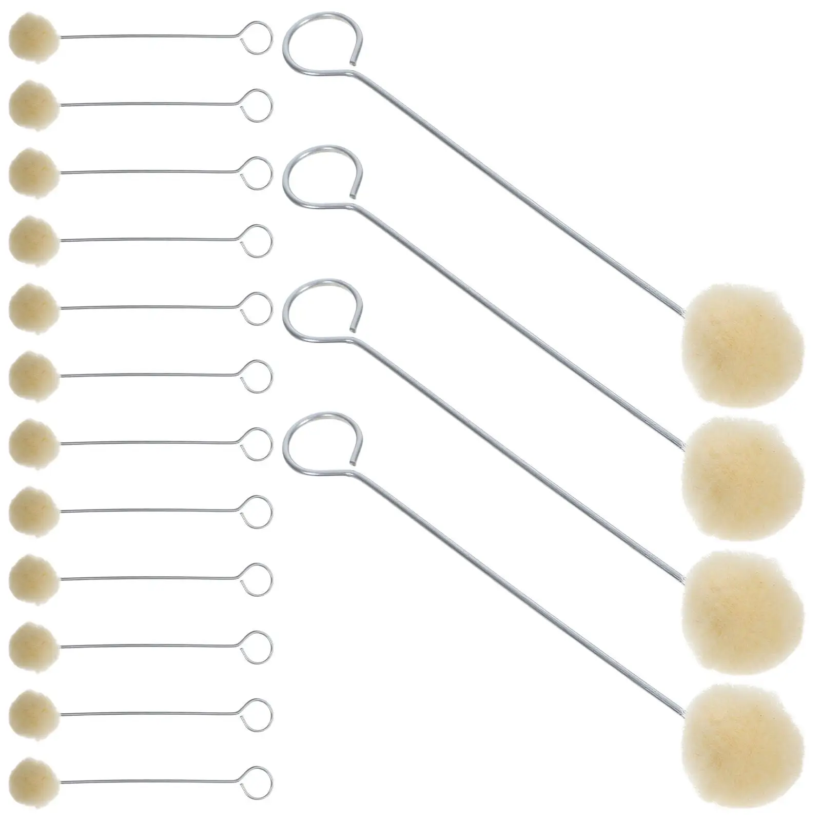 

25 Pcs Wool Ball Brush Dauber Handles Dye Tools Shoe Edging Application Easy Use Durable Wool Daubers