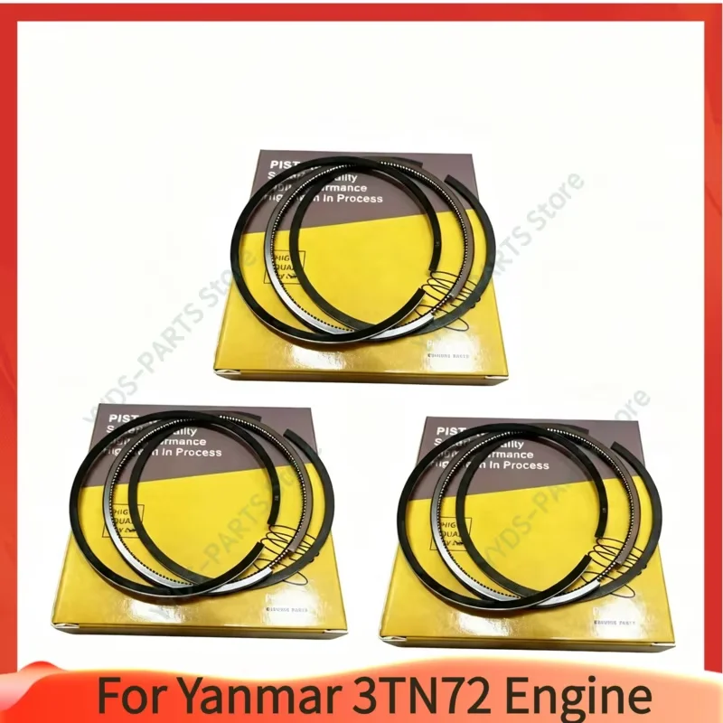 3TN72 Piston Rings Set 72*1.5+1.5+3.5 STD For Yanmar 2T72 3T72 3T72LE-TBS John Deere F935 Overhaul Rebuild Kit Engine Parts