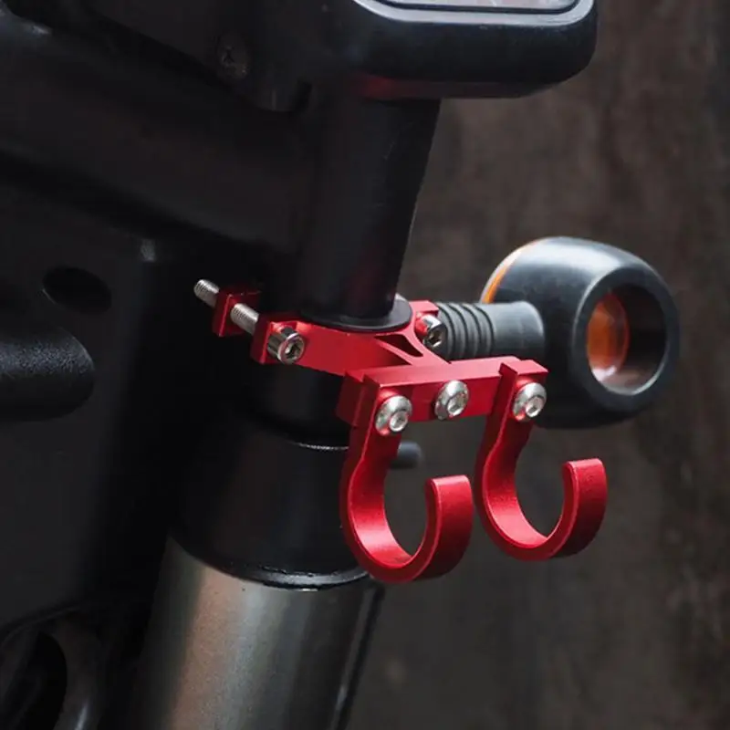 Motorcycle Handlebar Storage Hook Dual Aluminum Alloy Hard Hat Hook Organizer Adjustable Motorbike Bicycle Multifunctional Hook