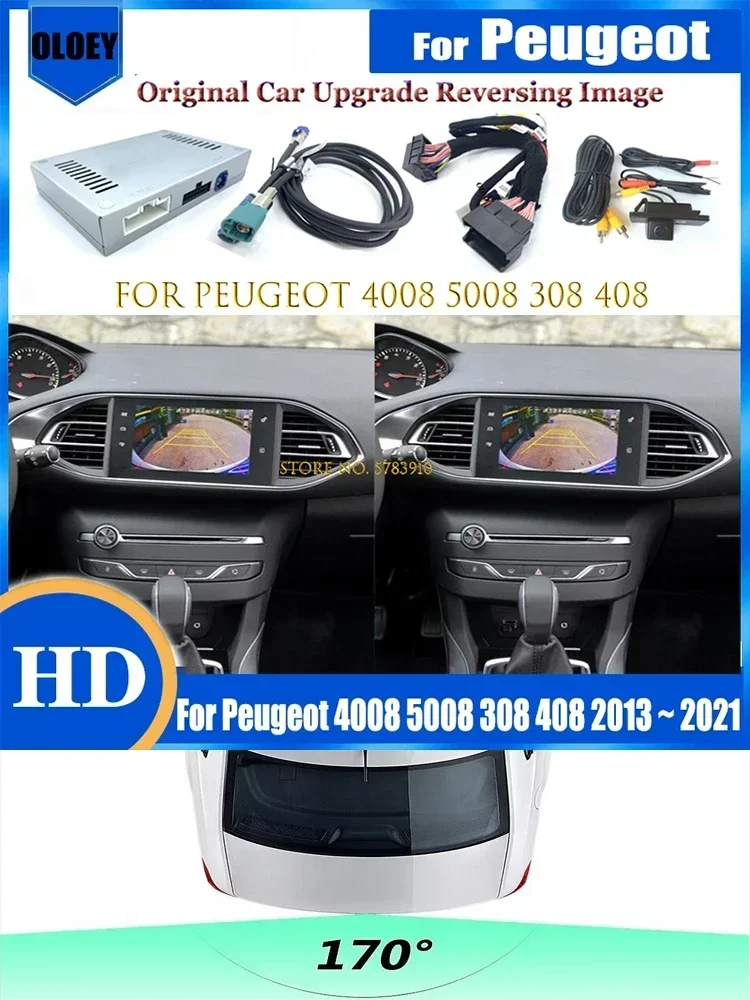 Plug & play Originele scherm upgrade Achteruitrijcamera Adapter voor Peugeot 4008 5008 308 408 2013 ~ 2021 Interface achteruitrijcamera - afbeelding 2