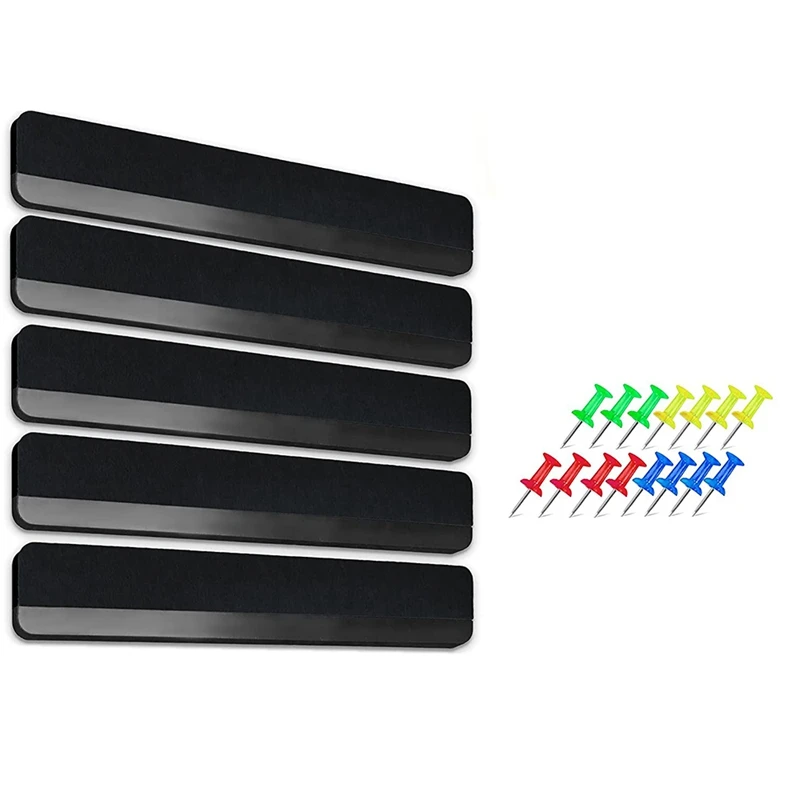 

5 Pieces Of Magnetic Pin Board / Felt Board Message Wall Memo Board Strips For Wall Home Classroom Office Decoration