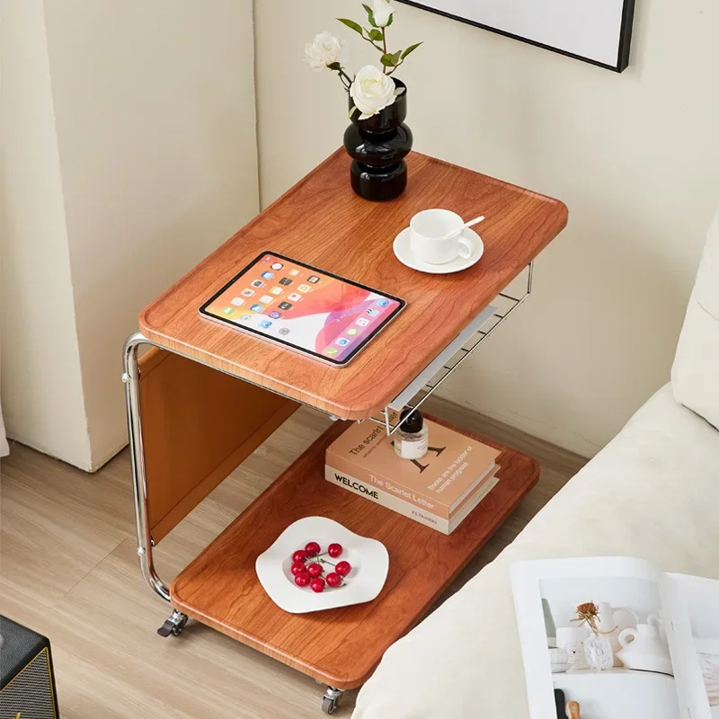 Side table removable Internet celebrity trolley living room sofa bedroom medieval Bauhaus small coffee table bedside table rack