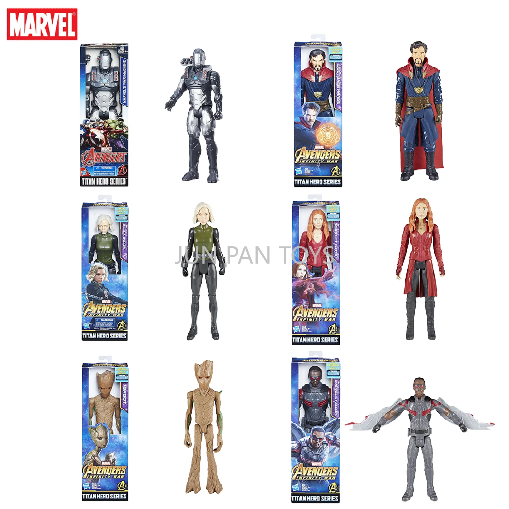 マーベルアベンジャーズタイタンヒーローシリーズウォーマシングルトゥルーグドクターストレンジファルコンブラックウィドウスカーレットウィッチフィギュア人形モデルおもちゃギフト