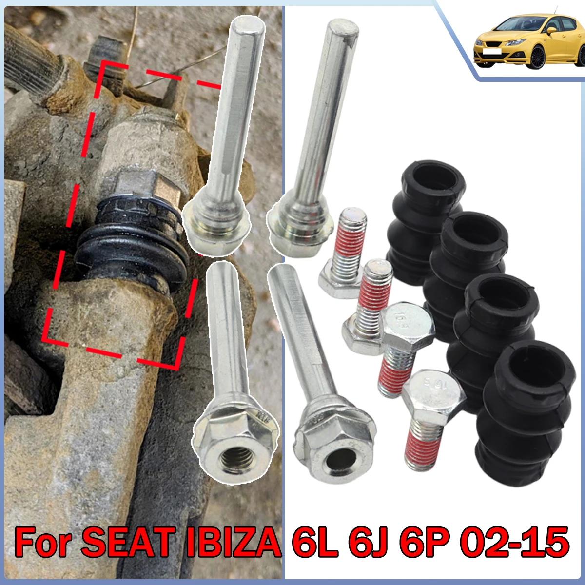 

Caliper Cylinder Slider Guide Pin For Disc Housing Bolts Bushing Boot Seal Replacement Accessories For SEAT IBIZA 6L 6J 6P 02-15