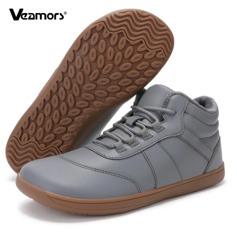 

Плюшевая хлопковая обувь с широким носком, высокие кроссовки из искусственной кожи, зимние уличные зимние ботинки, Нескользящая походная спортивная обувь, ботильоны