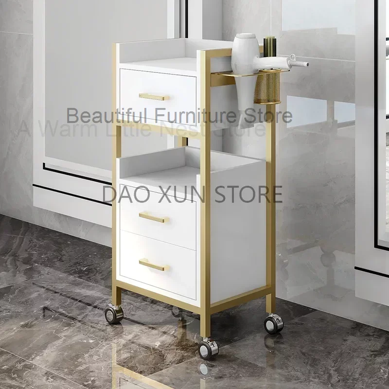 

Portable Rolling Trolley Beauty Salon White Professional Salon Trolley Storage Drawers Carro Peluqueria Salon Furniture MQ50TC