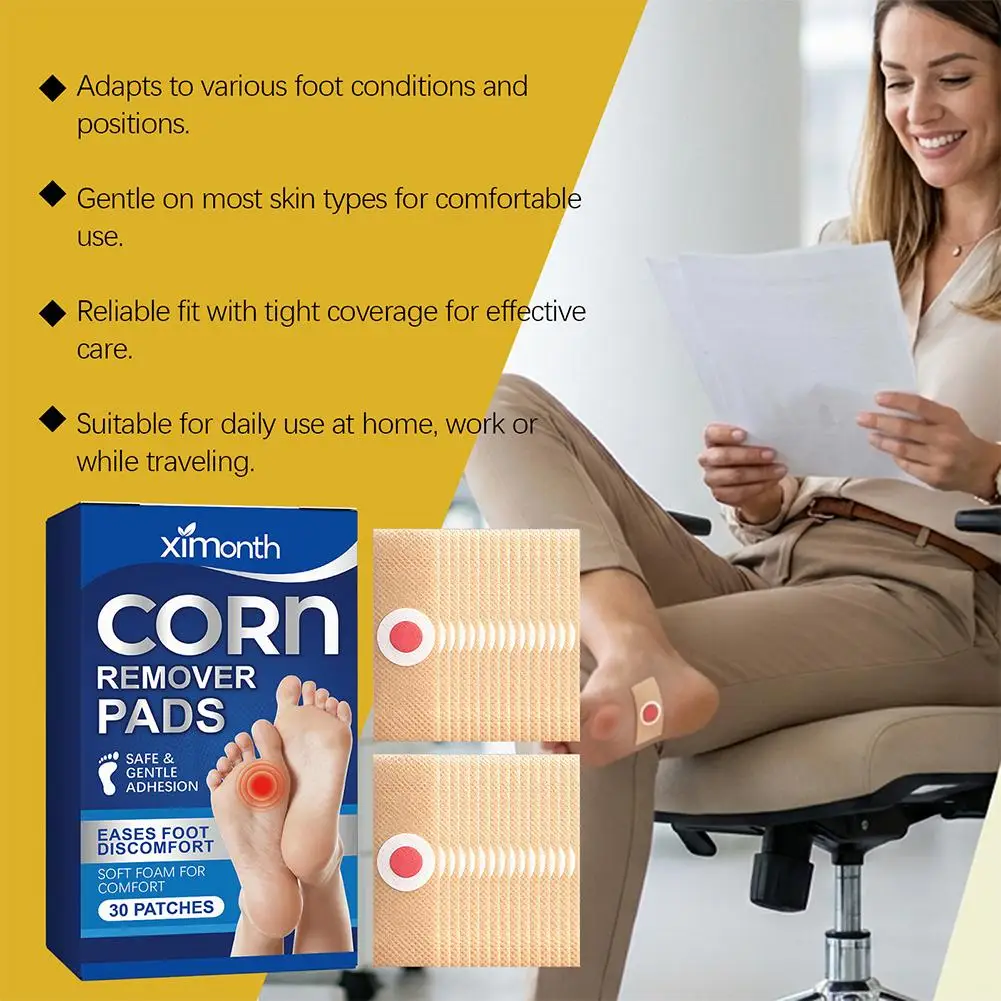 30pcs Medical Grade Salicylic Acid Corn Removal Patches Hydrogel Callus Treatment with Aloe Vera Vitamin E Ultra Thin - view 6