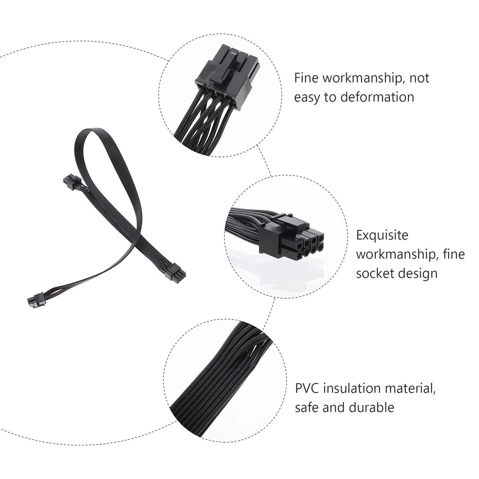 Videovoedingskabel mannelijk naar GPU-adapter grafische kaartkabel # / Kaarten Zwart Pcie tbv