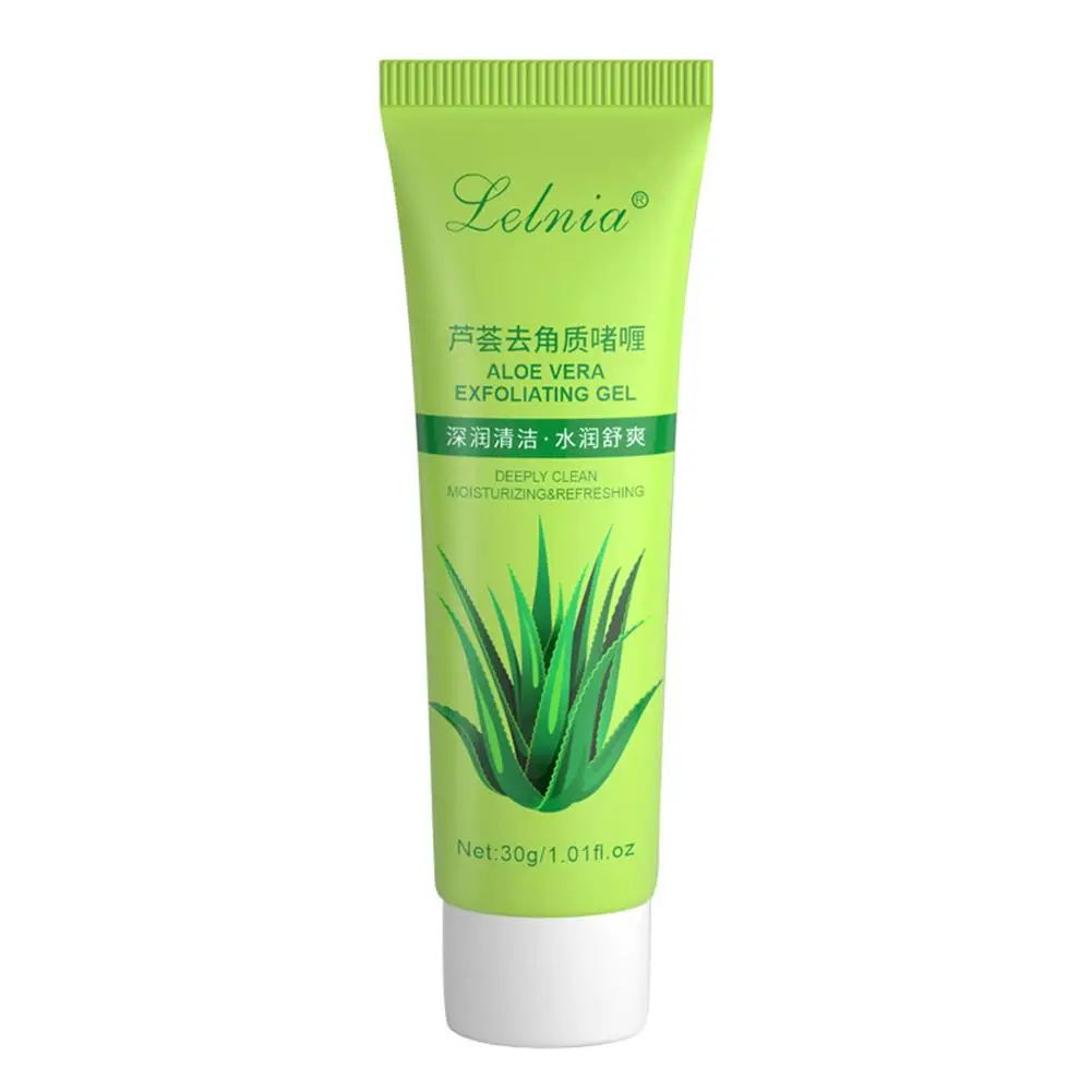 Aloe vera esfoliante esfoliante, limpeza profunda, remoção de pele morta, blackhead branqueamento, hidratação, diminuir os poros, cuidados com a pele