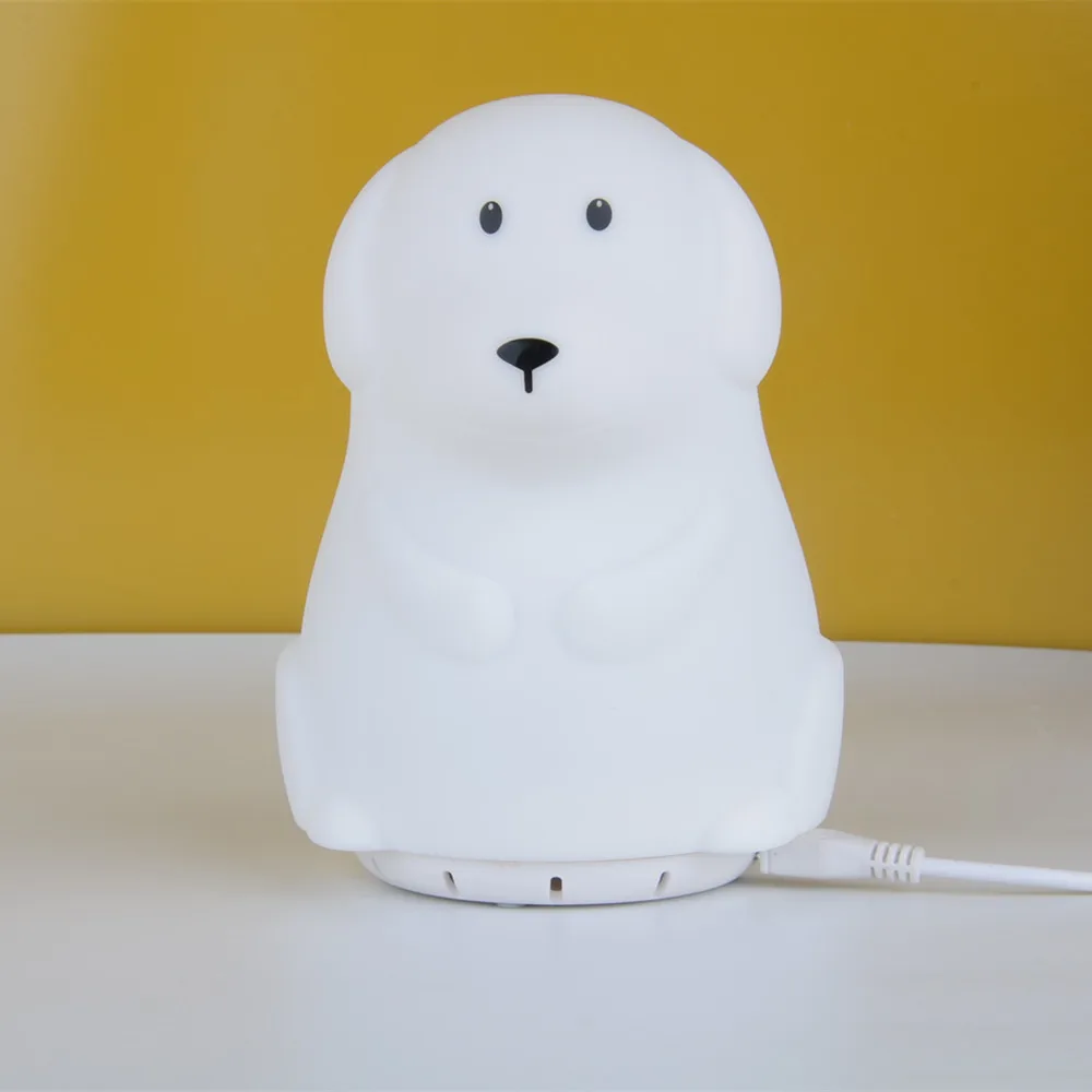 Animal Music Lamp Dog Fox Owl Unicorn Bluetooth Speaker Player Rechargeable Silicone RGB LED Night Light for Children Baby Gift