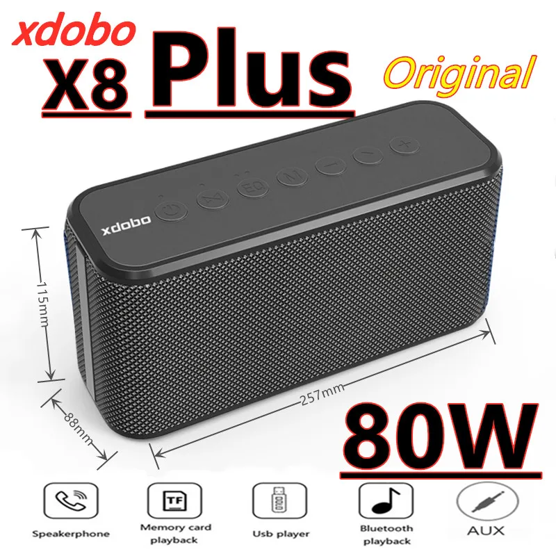 

60W Xdobo X8 Bluetooth Speaker Wireless Portable Subwoofer Waterproof TWS 6600mAh Powerful Dual Bass AUX FM Outdoor Loudspeaker