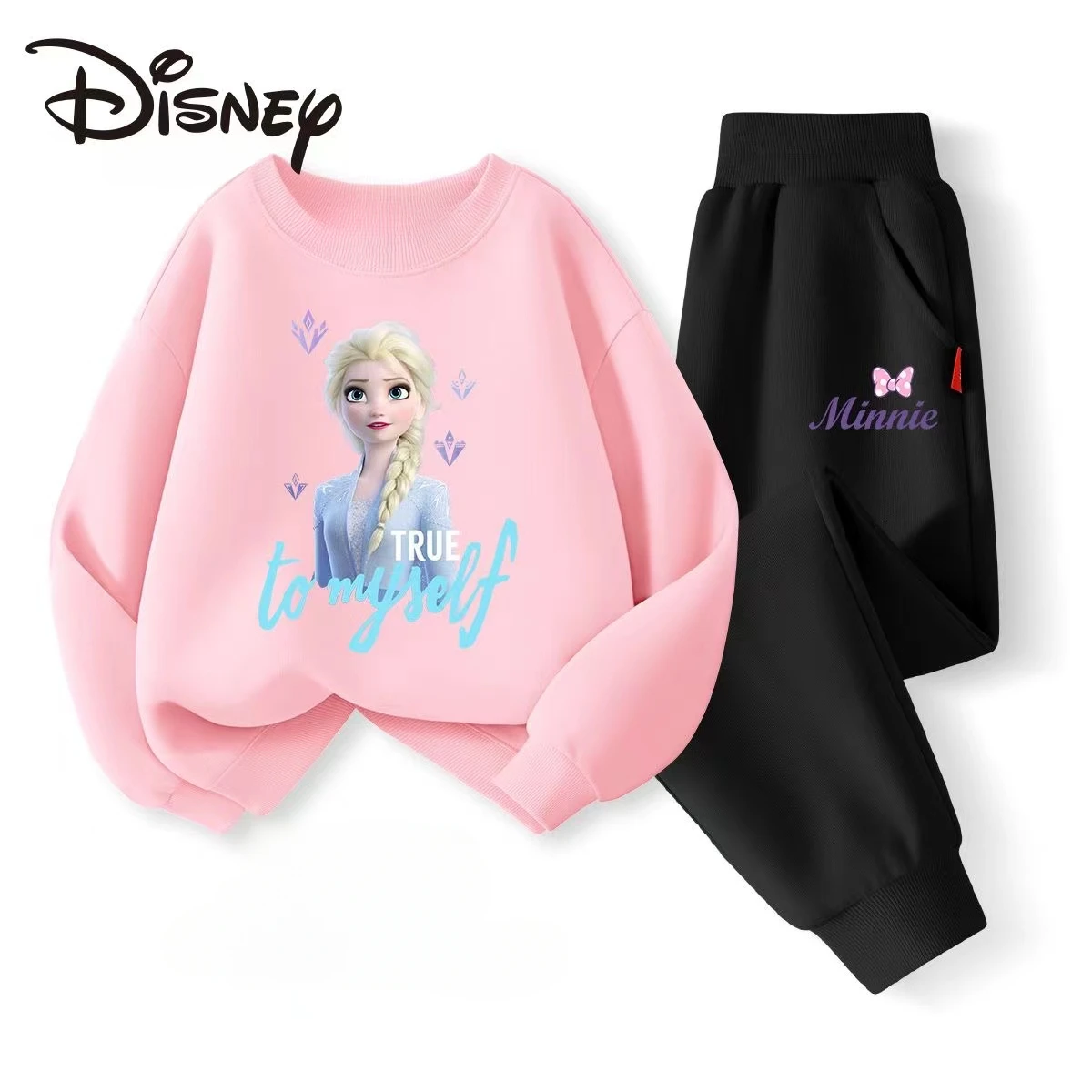 Autumn Baby Girls Clothes Set Kid Disney Printed Sweatshirts Pullover Top And Pant 2 Pieces Suit Children Long Sleeve Tracksuits