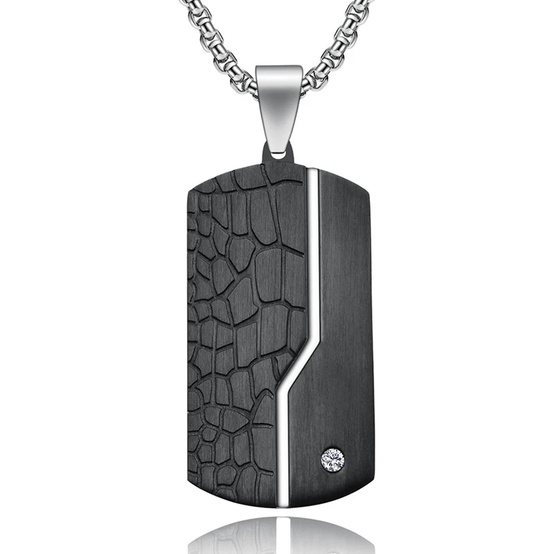 Vintage Titanium Dog Tag Neklaces for Men Jewelry Quanlity Waterproof Stainless Steel Pendant Punk Male Jewelry Wholesale