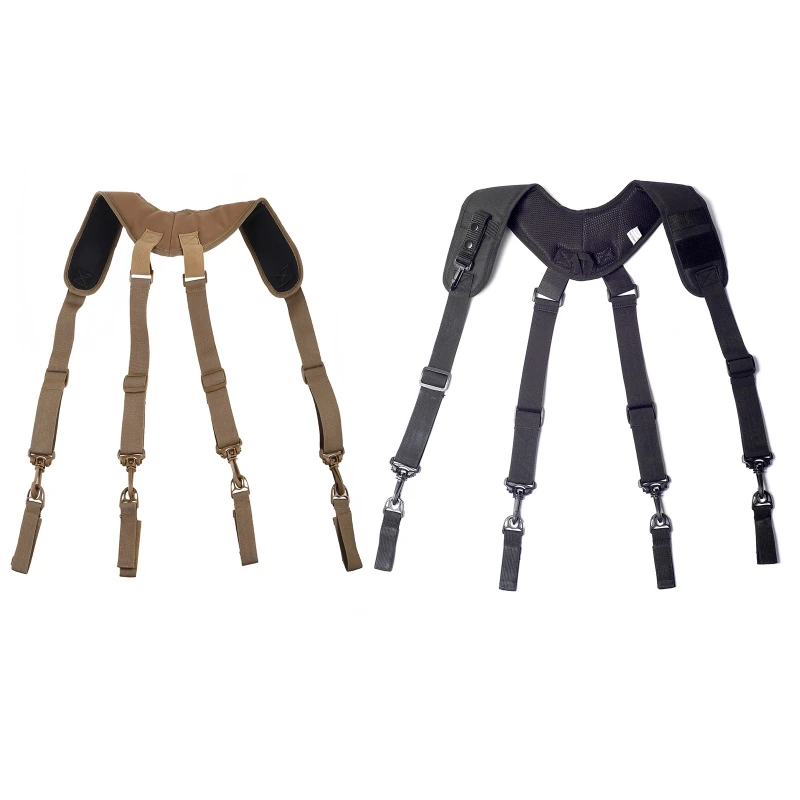 

Convenient Men Suspenders Tactical-Suspenders for / Adjustable Shoulder Pads Keychain Heavy Duty Belt Harness Combat To