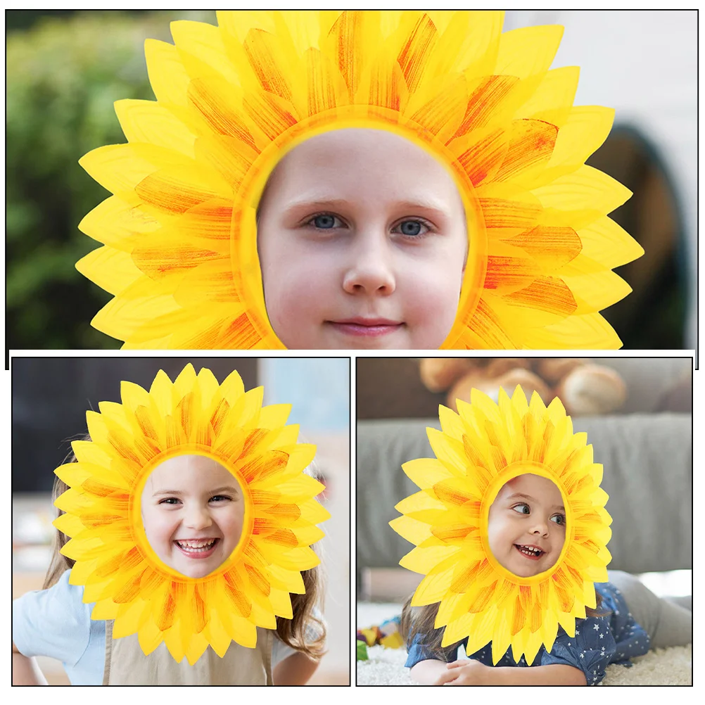 

3pcs Sunflower Headgear Lightweight Flower Costume For Party Halloween Stage Performance Cosplay Dance Accessory