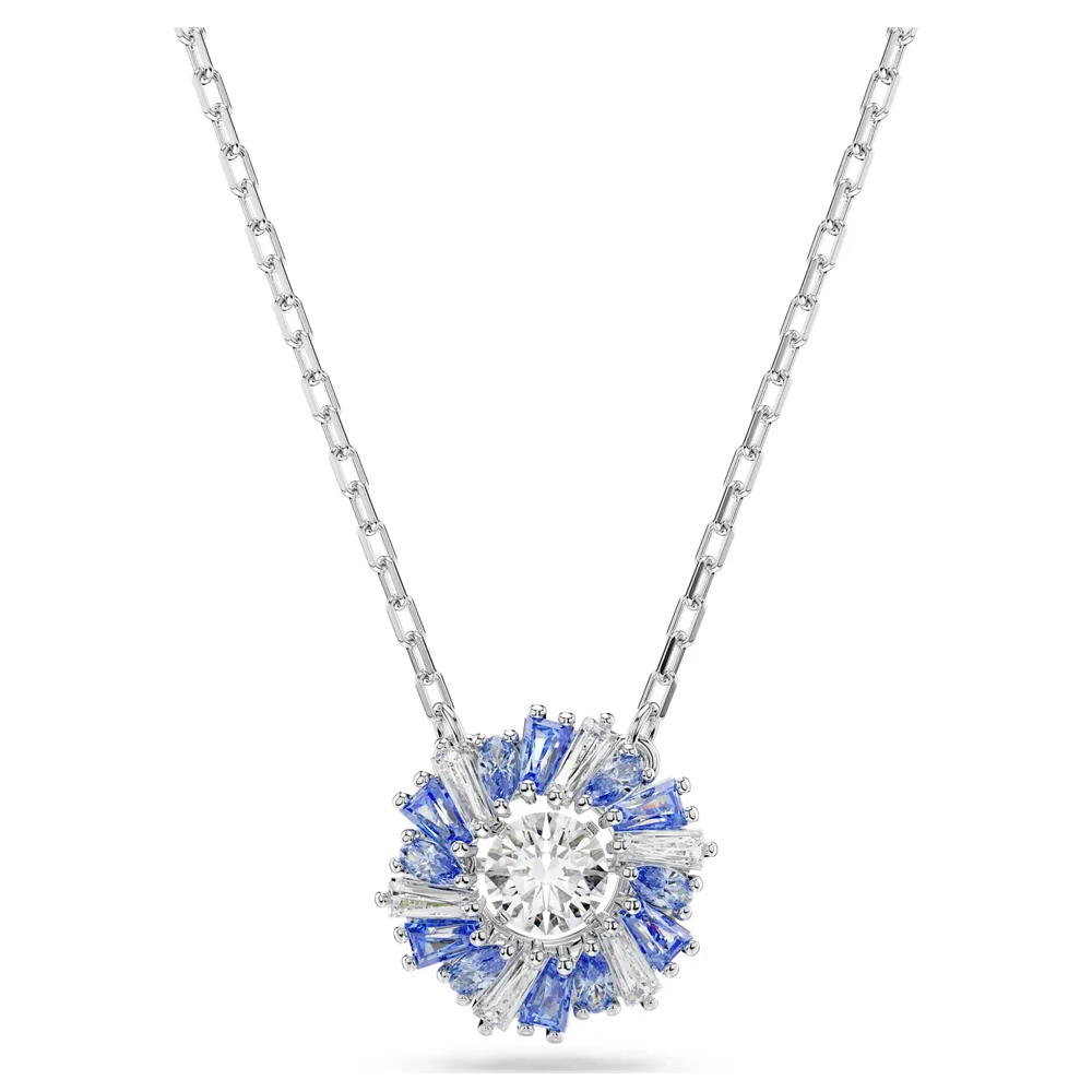 

Romantic Silver Sunburst Crystal Necklace