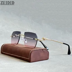 Rimless Sunglasses Women 2024 Luxe Vintage Designer Sunglasses For Men Retro Fashion Glasses De Sol Mujer Lunette Soleil Femme