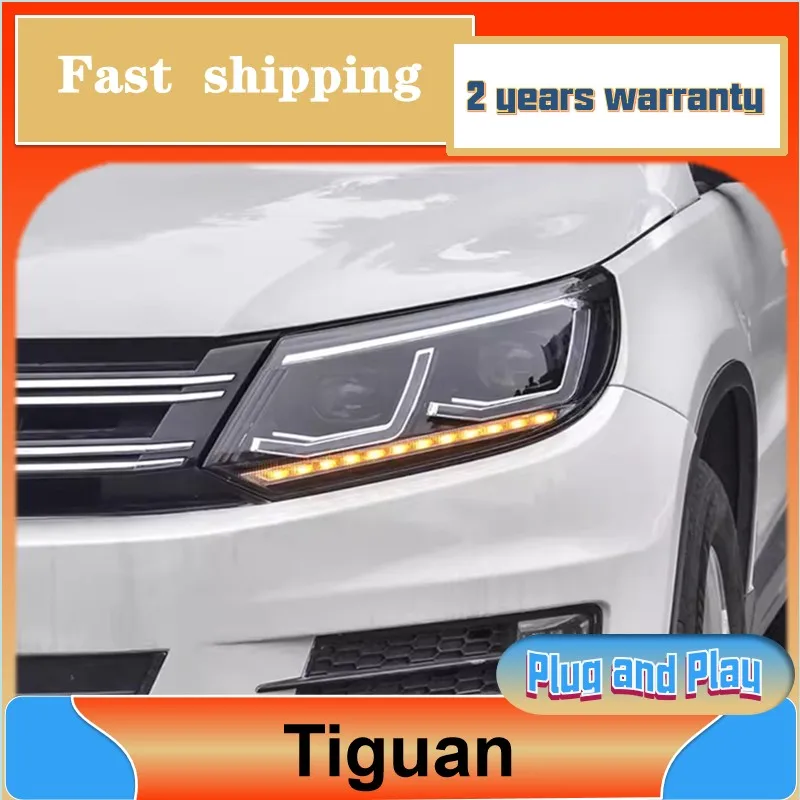 

Car Styling for VW Tiguan Headlamp 2013-2017 Volkswagen Tiguan Headlight DRL Turn Signal Low High Beam Projector Lens