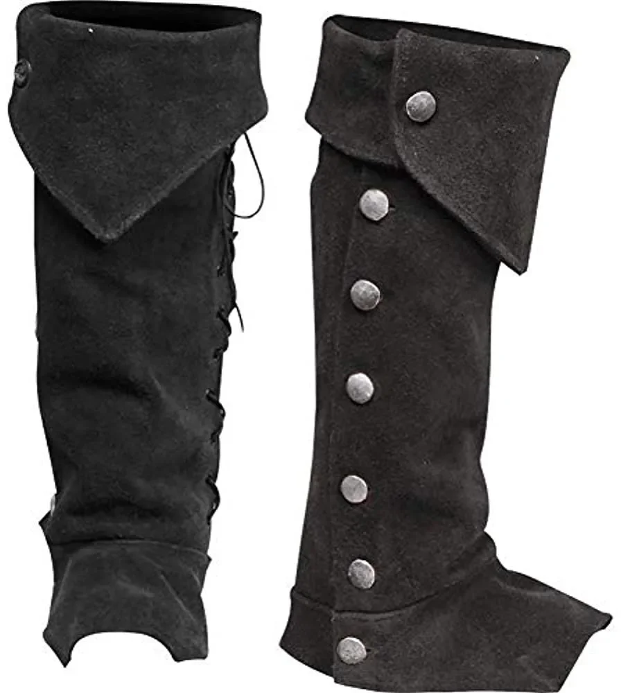 

Medieval Gothic Punk Leg Armor Viking Warrior Knight Bandage Boots Case Men Women Cosplay Shoes Cover Retro Foot Guard