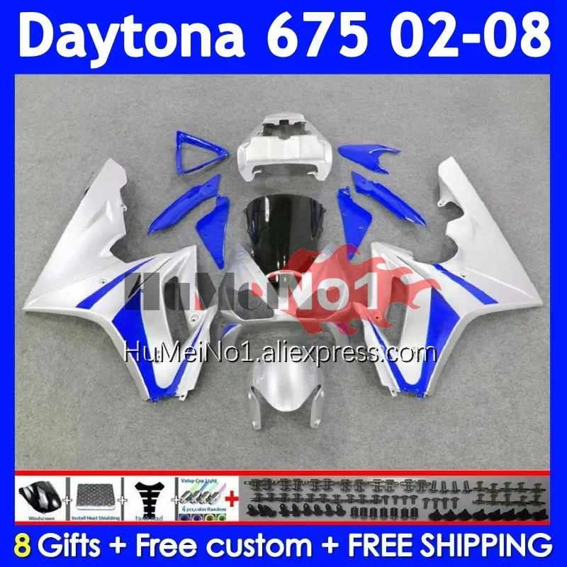 OEM Fairing For Triumph Daytona-675 Daytona 675 02 03 04 05 321No.28 Daytona675 Silvery Blue 2002 2006 2007 2008 Injection Body