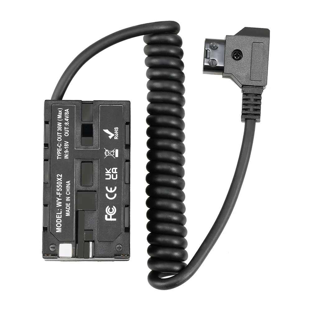 FOTGA NP-F ダミーバッテリーアダプター D-TAP から NP-F550/750/970 アダプター カメラモニター用 ワイヤレストランスミッター ダミーバッテリーアダプター