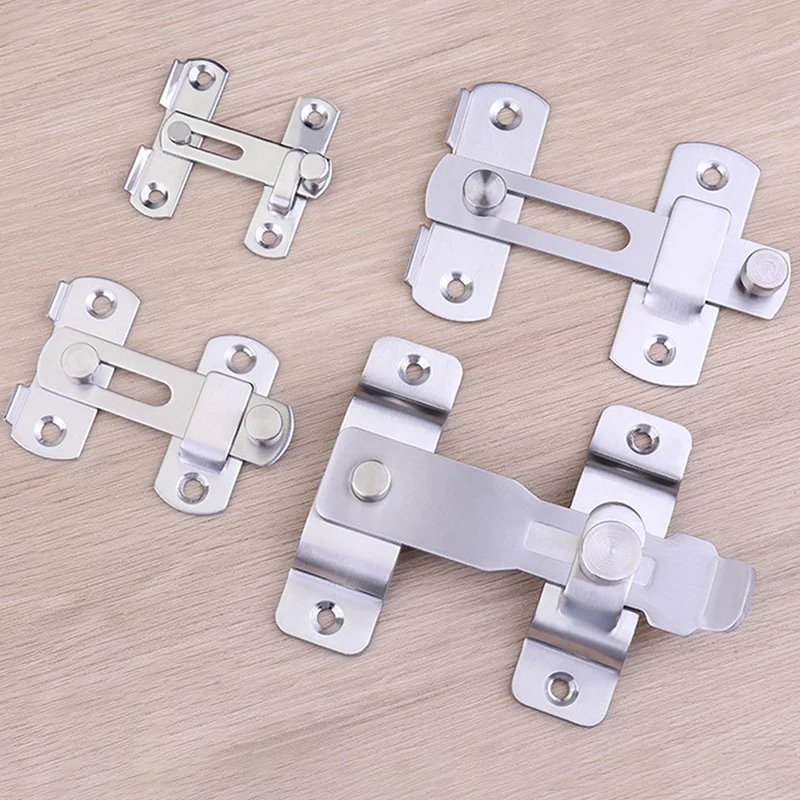 Door Lock Guard Latch Bolt 90 180 Degree Stainless Steel Toggle Latch Sliding barn Door Lock Black Iron Right Angle barn Lock