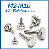 304 Stainless Steel Thumb Curtain Wall Glass Lock Screw GB834 M2 M3 M4 M5 M6 Knurled Step High Head Hand Tighten Adjust Screw