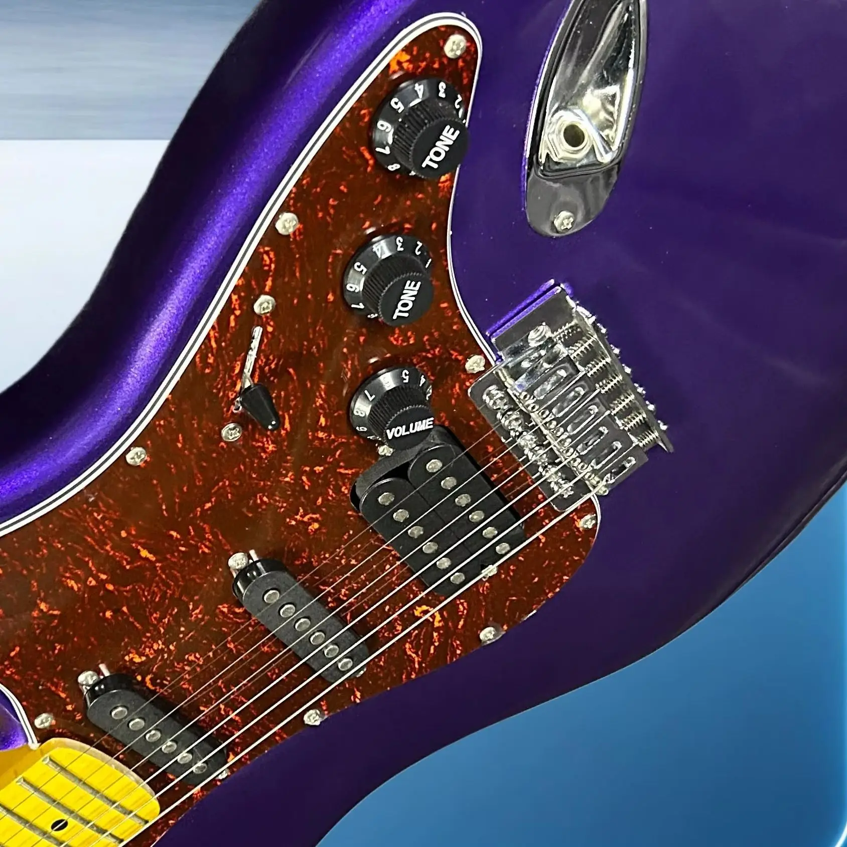 Hot Sale FST Metallic Purple Electric Guitars Mahogany Body Maple Fretboard