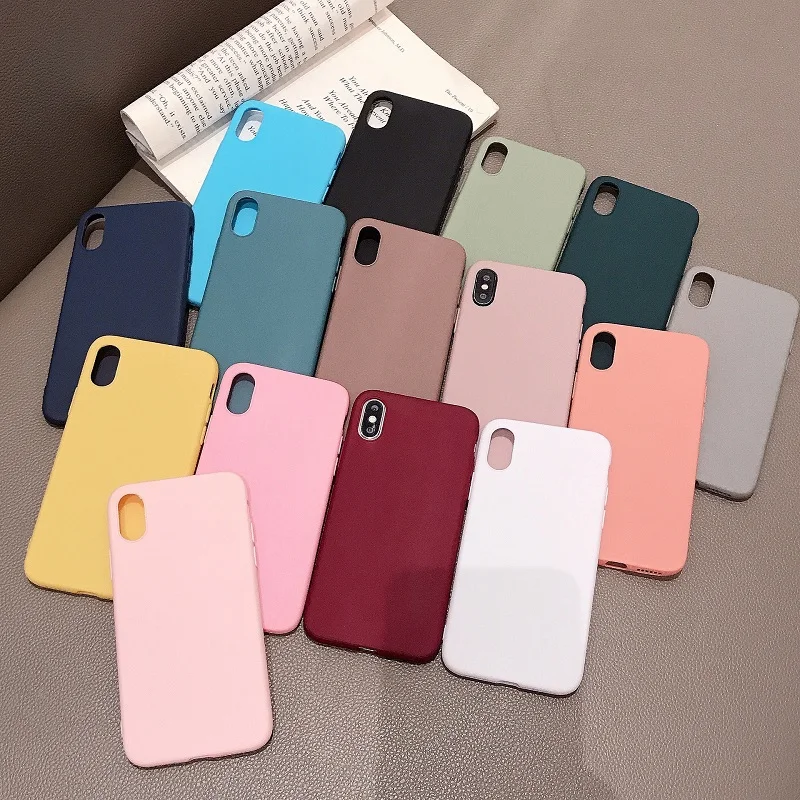 Silicone Candy Color Case for iPhone 11  8 Plus 7 6 6S plus Soft Cover candy Phone Cases for iPhone 11 12 13 14 Pro XR X XS Max