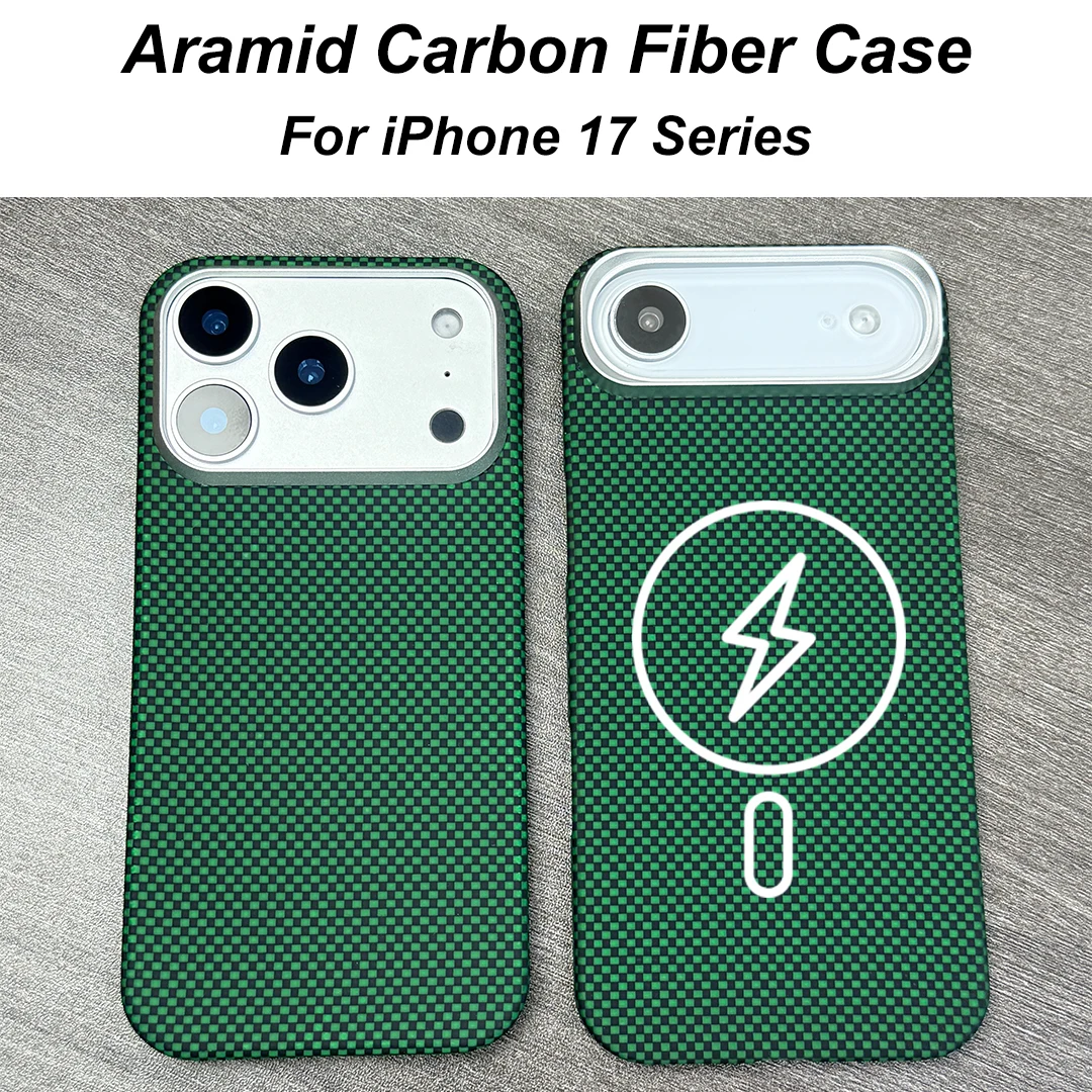 

Кевларовый арамидный чехол для iPhone 17, чехол из настоящего углеродного волокна 17 pro max, ультратонкий ультра-легкий чехол для телефона, роскошный корпус