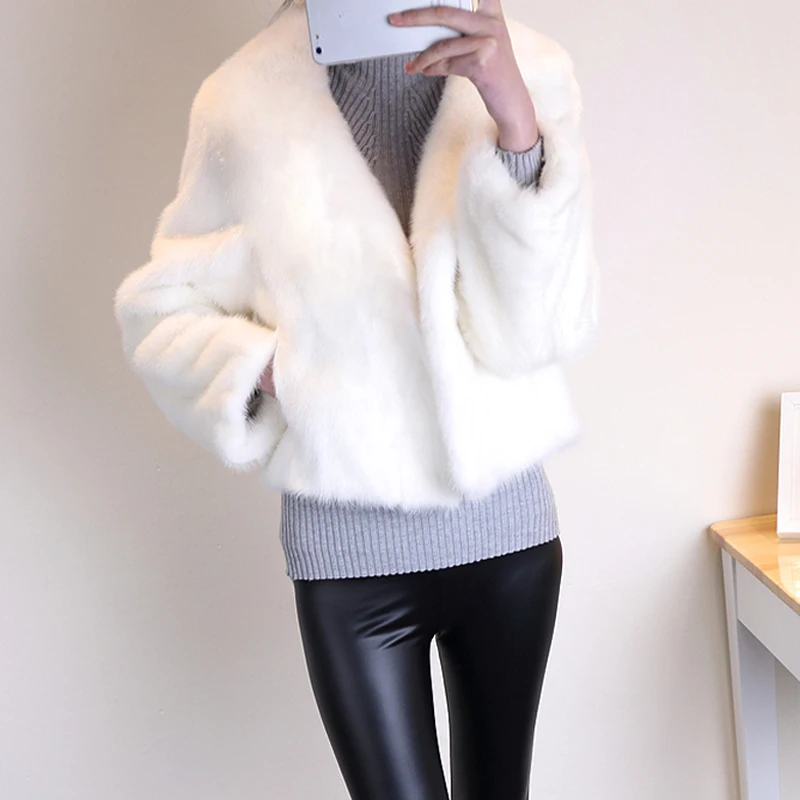 

Women Long Sleeve Elegant Women's Jacket Autumn and Winter New 2024 Fashion Faux Fur Thick Warm Jacket