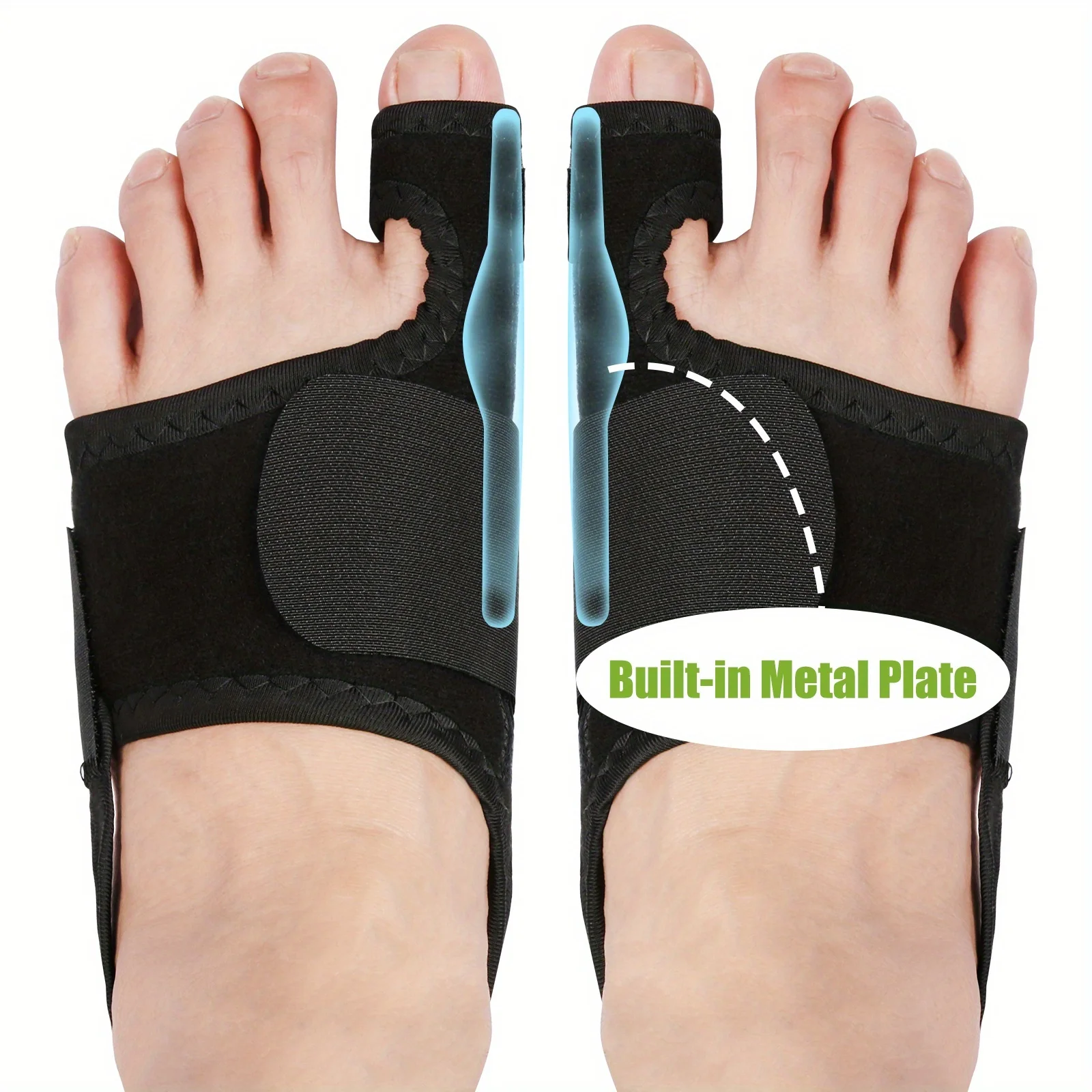 

Набор из 1 шт. разделителей для пальцев ног, выпрямитель для большого пальца с губчатой композитной тканью, дышащий инструмент для ухода за ногами днем и ночью