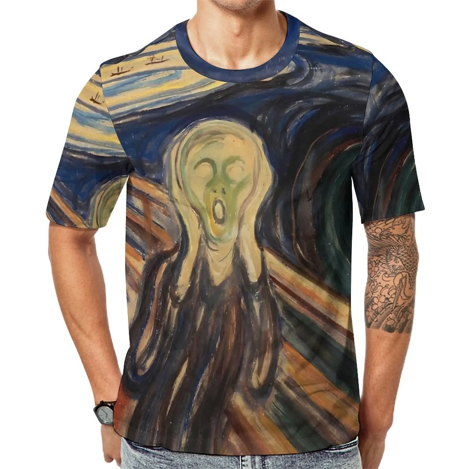 Oversize T Shirt Summer Van Gogh T Shirts The Scream Edvard Munch Y2K Casual O Neck Tshirt Male Novelty Design Top Tees