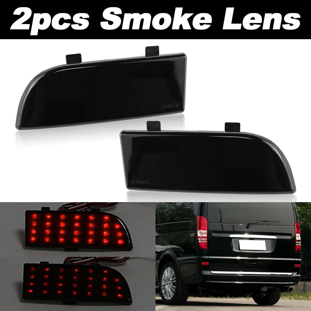 2pcs LED Shocks Rear Bumper Reflector Spotlight Fog Tail Brake Lights for mercedes benz Vito Viano W639 2003-2014