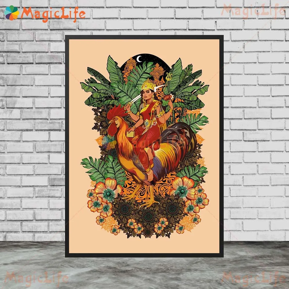 Kali Goddess Hinduism Lakshmi Parvati Shiva Prints Wall Pictures For Church Room Poster Wall Art Canvas Painting Unframed