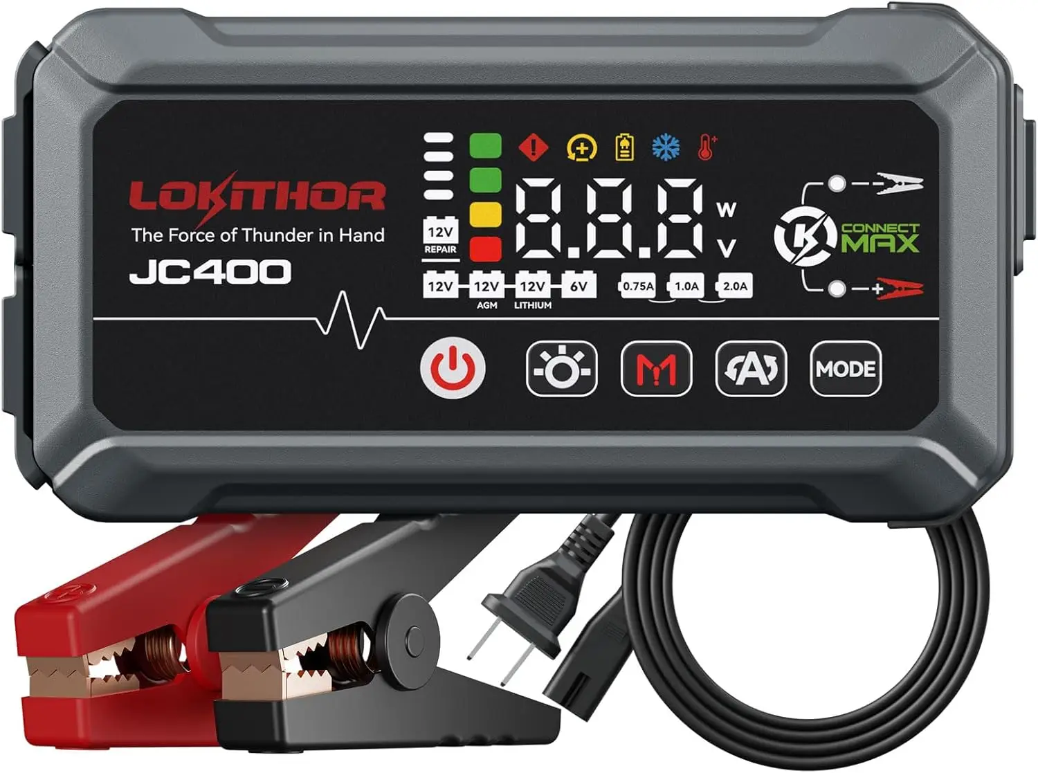

9-in-1 Portable Car Battery Charger & Jump Starter, 2500A 12V for Gas/Diesel Engines, Trickle Maintainer