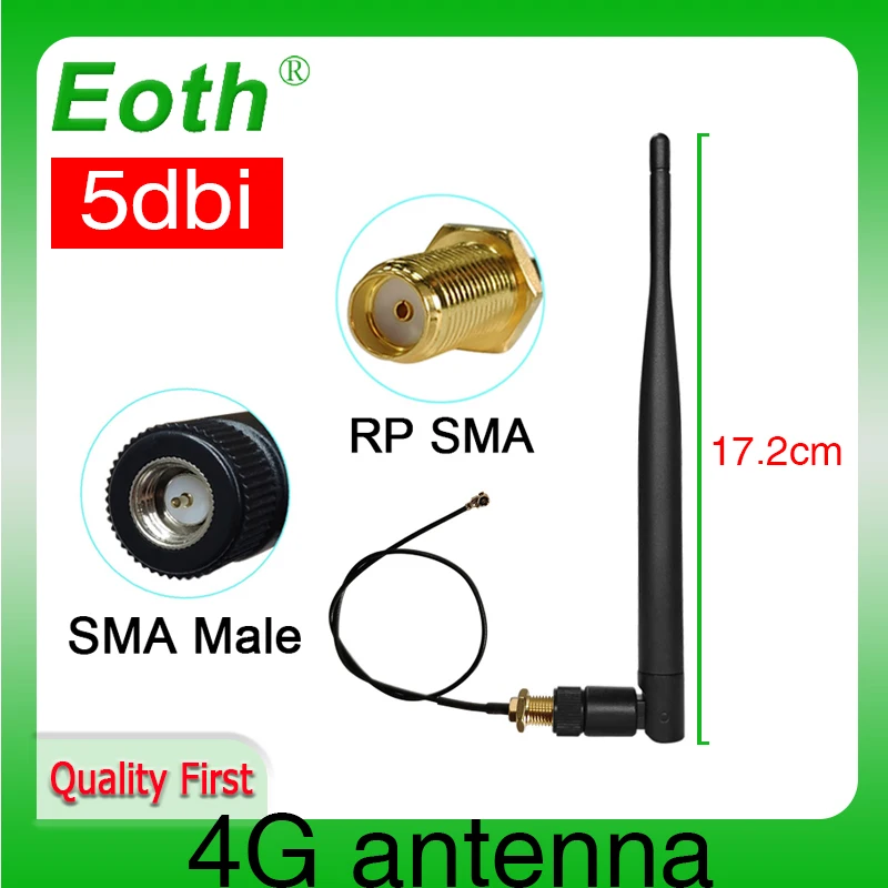 

Eoth 5 20pcs 4G lte antenna 5dbi SMA Male Connector Plug antenne router 21cm ipex 1 SMA female pigtail Extension Cable