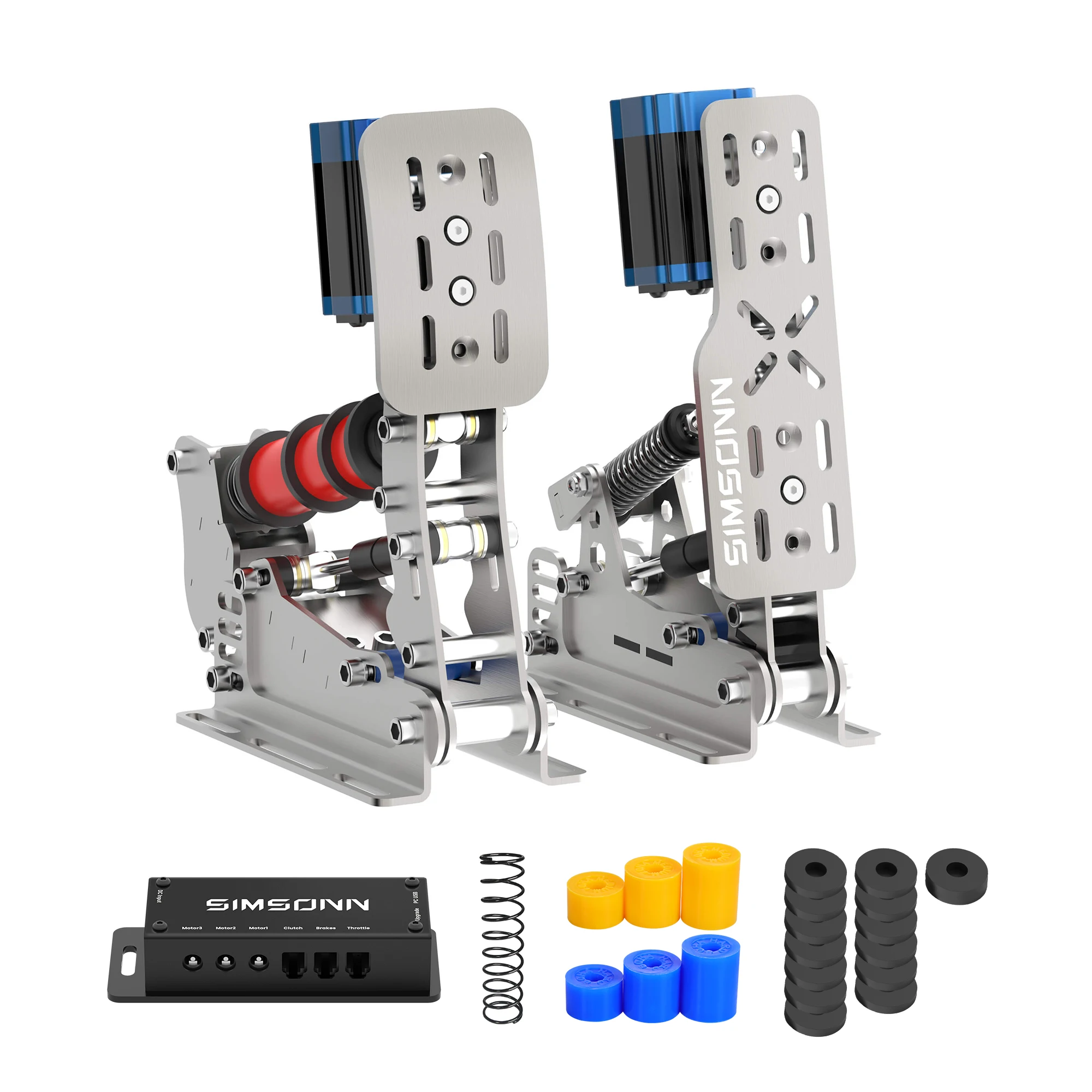 SIMSONN pédales de jeu de course en acier inoxydable de haute qualité couleur noire modèle Plusx simulateur de vol de volant de jeu