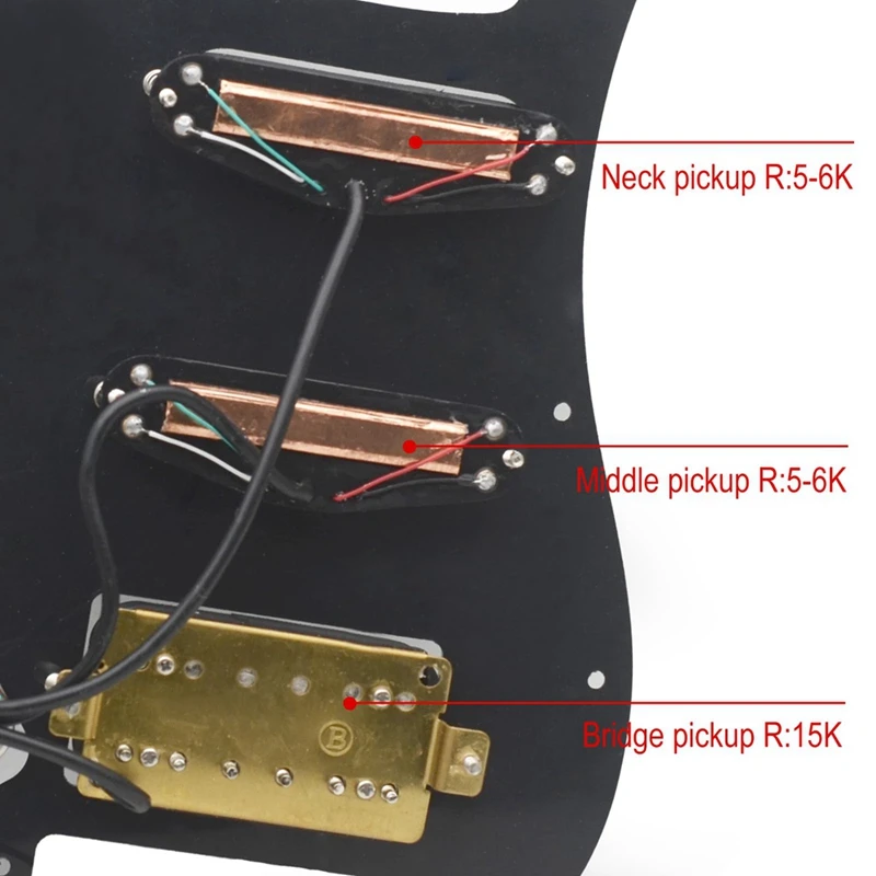 SSH-Coil Splitting Electric Guitar Pickguard 2 Mini Humbucker + 1Humbucke+Silence Switch Loaded Prewired Scratchplate Durable