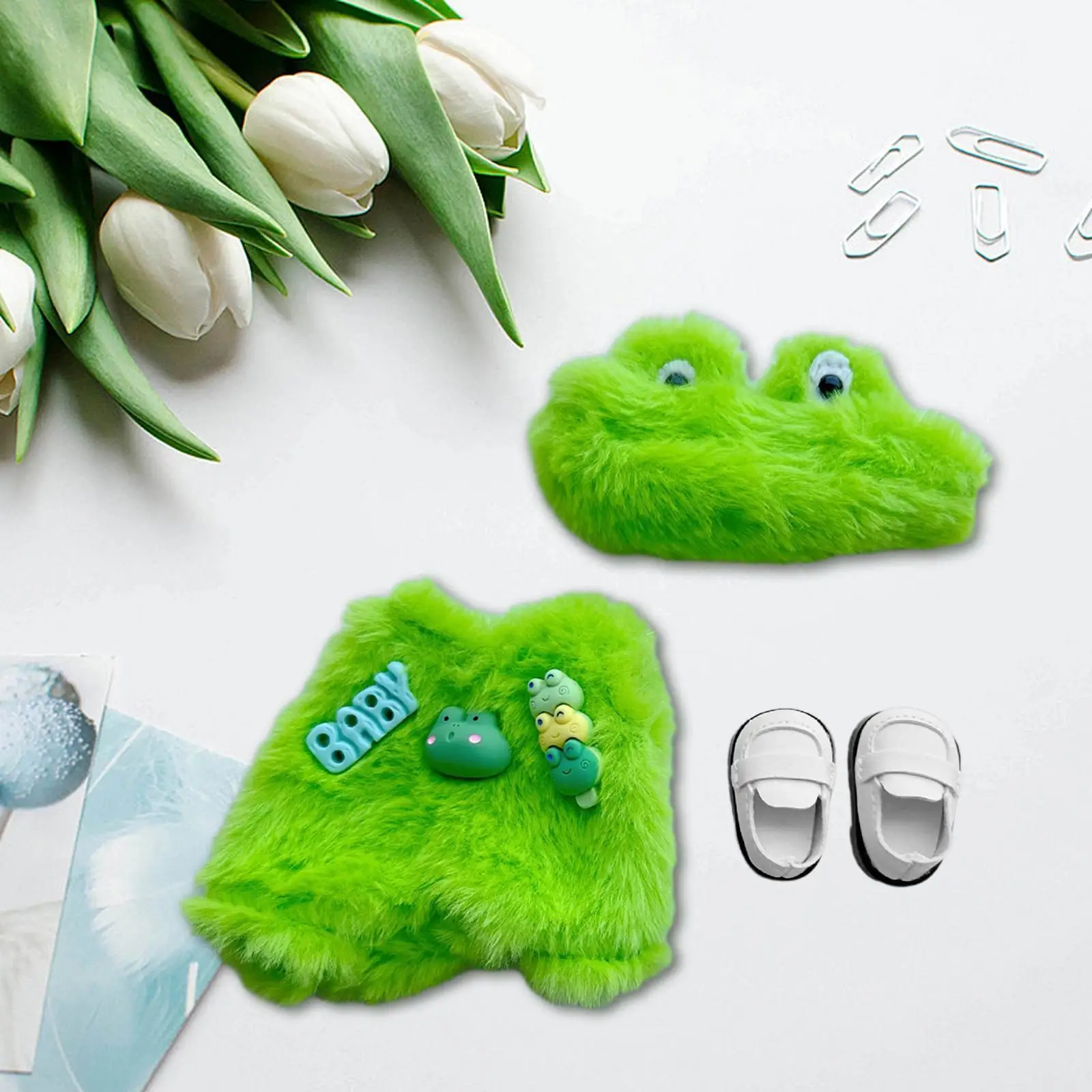 

3x Dolls Frog Outfit with Hat Shoes Costume for 17cm Dolls Dress up Boys Dolls